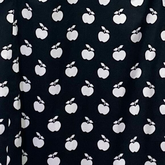 Kate Spade Apple Toss Taxi Dress Black White Puff Sleeve Mini Shift Size 00 - Picture 12 of 16